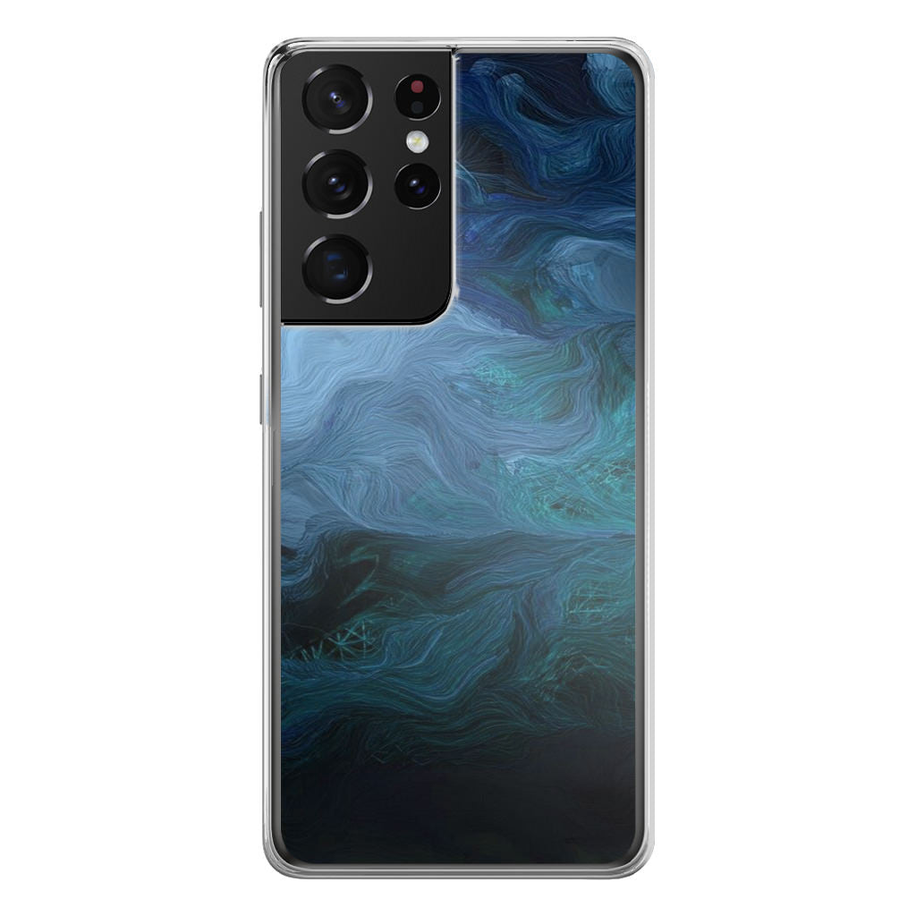 Blue Abstract Art Galaxy S21 Ultra Case