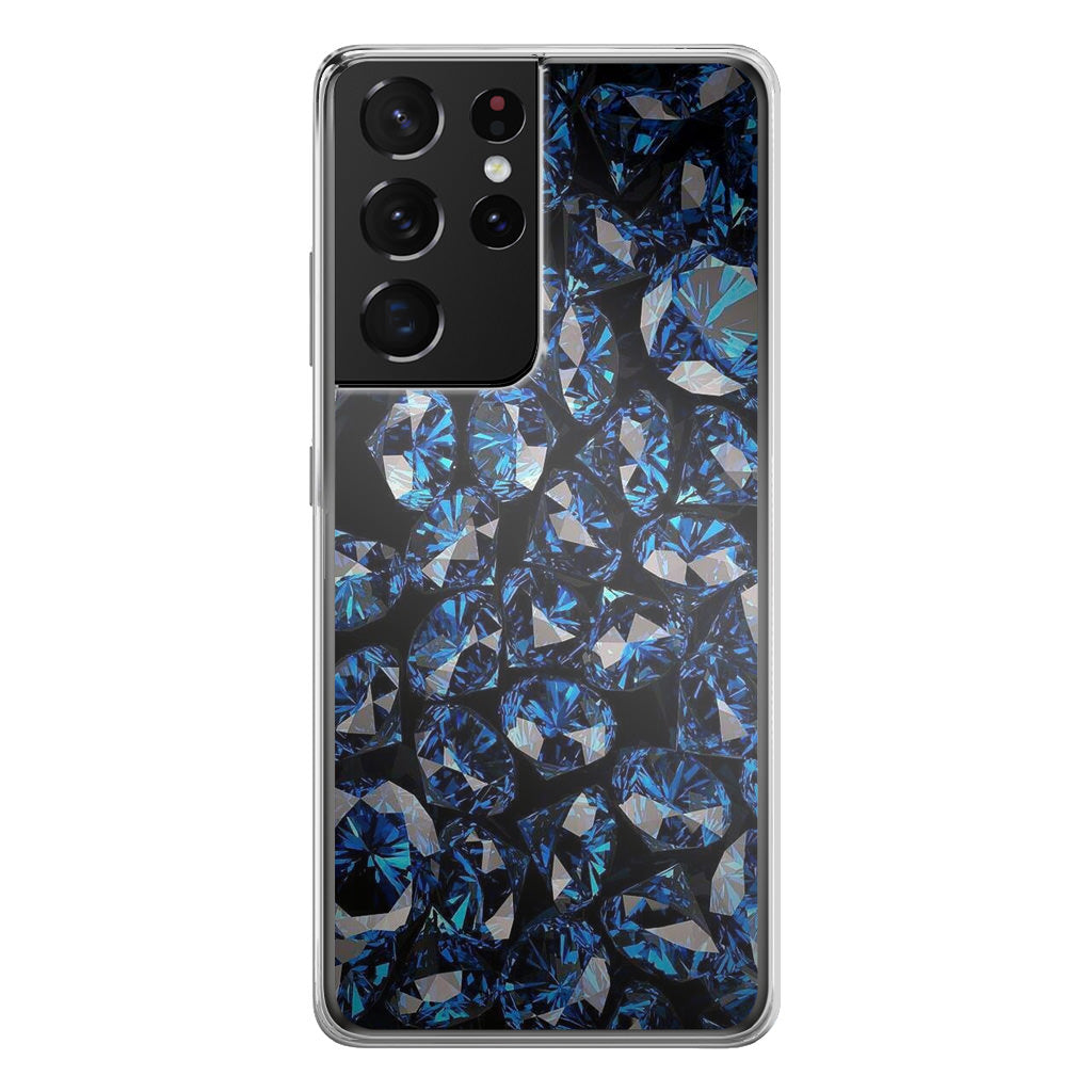 Blue Diamonds Pattern Galaxy S21 Ultra Case