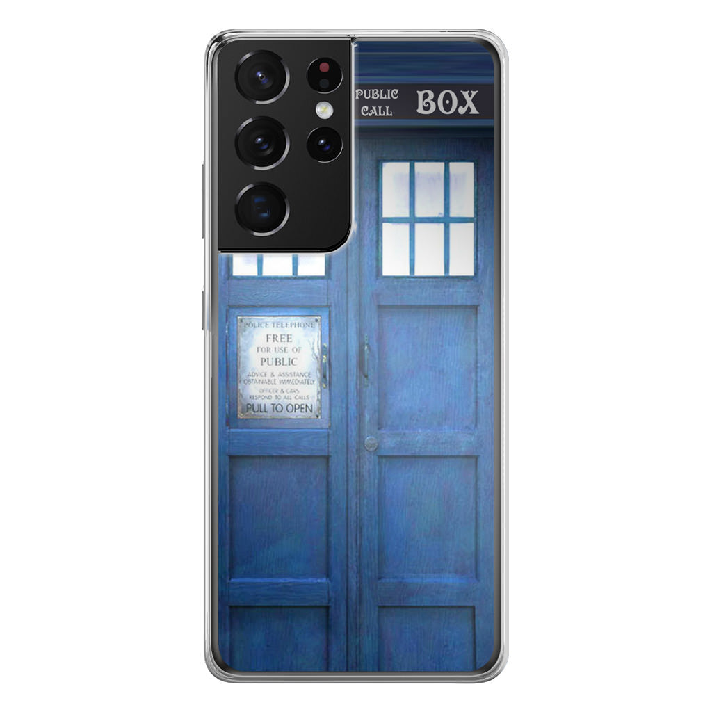 Blue Police Call Box Galaxy S21 Ultra Case
