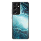 Blue Water Glitter Galaxy S21 Ultra Case