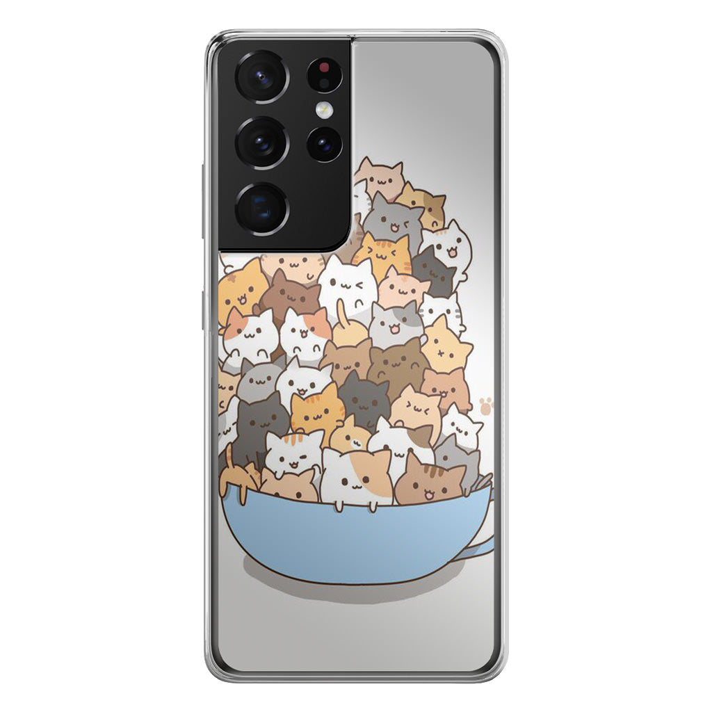 Cats on A Bowl Galaxy S21 Ultra Case