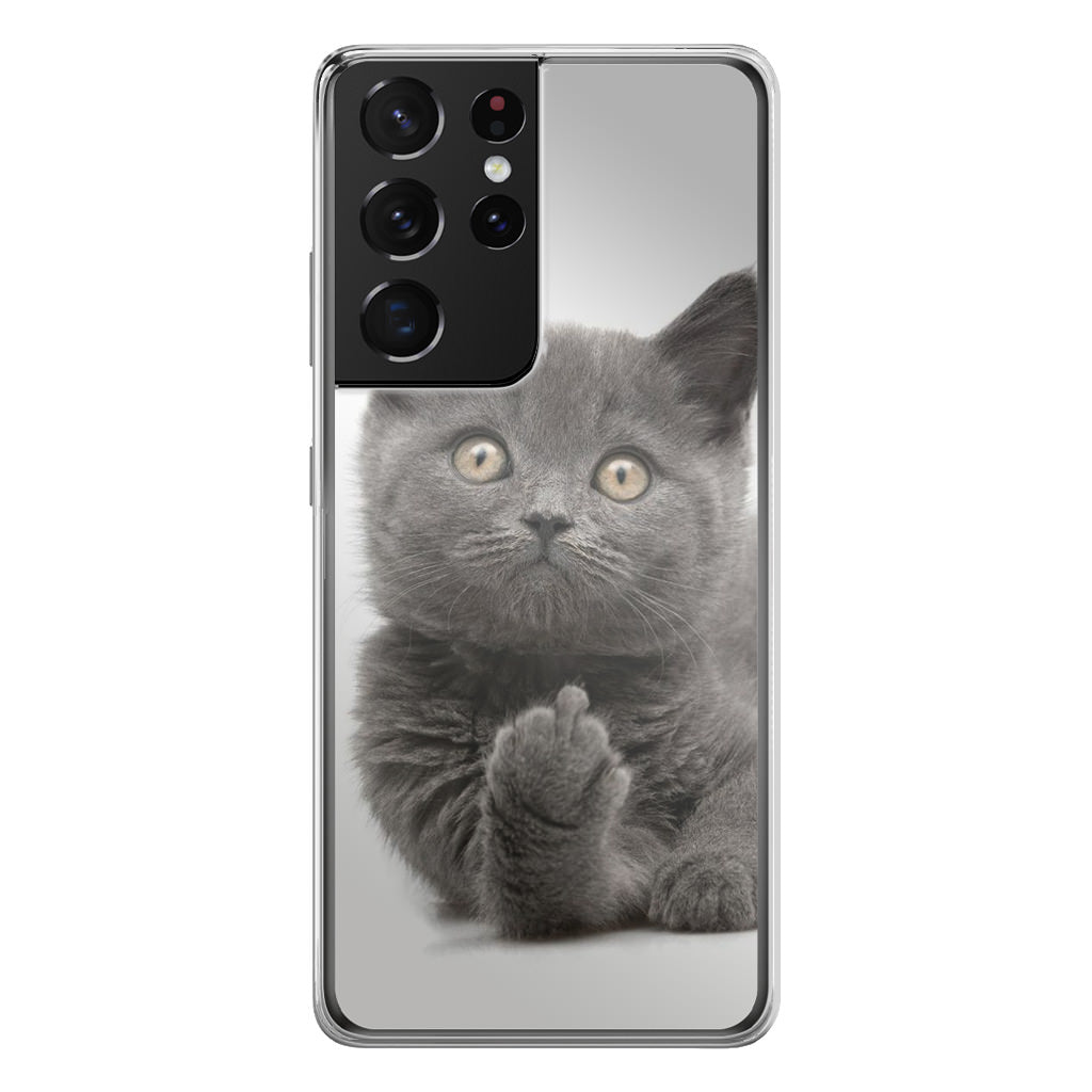 Finger British Shorthair Cat Galaxy S21 Ultra Case