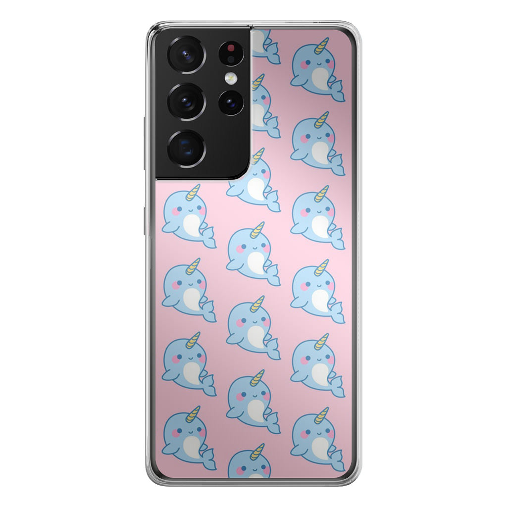 Horned Whales Pattern Galaxy S21 Ultra Case
