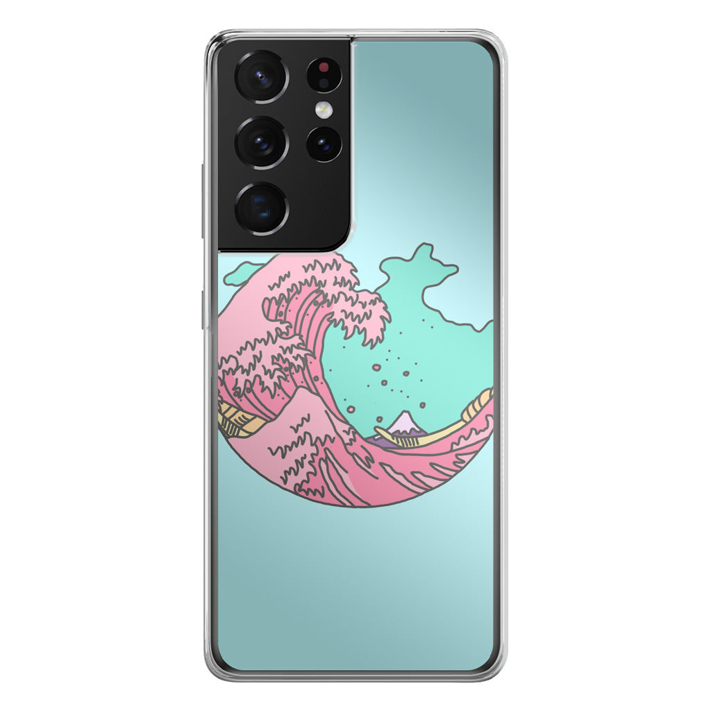 Japanese Pastel Wave Galaxy S21 Ultra Case