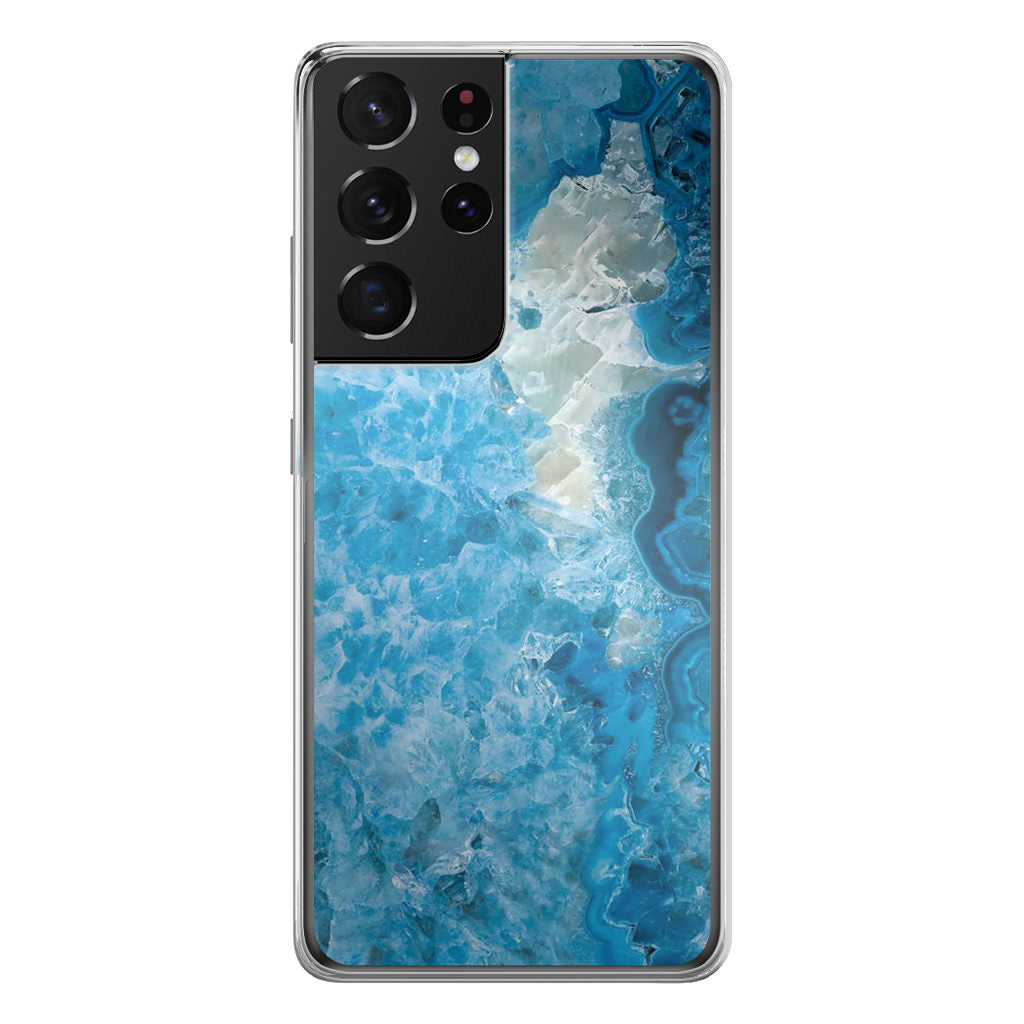 Navy Blue Marble Galaxy S21 Ultra Case