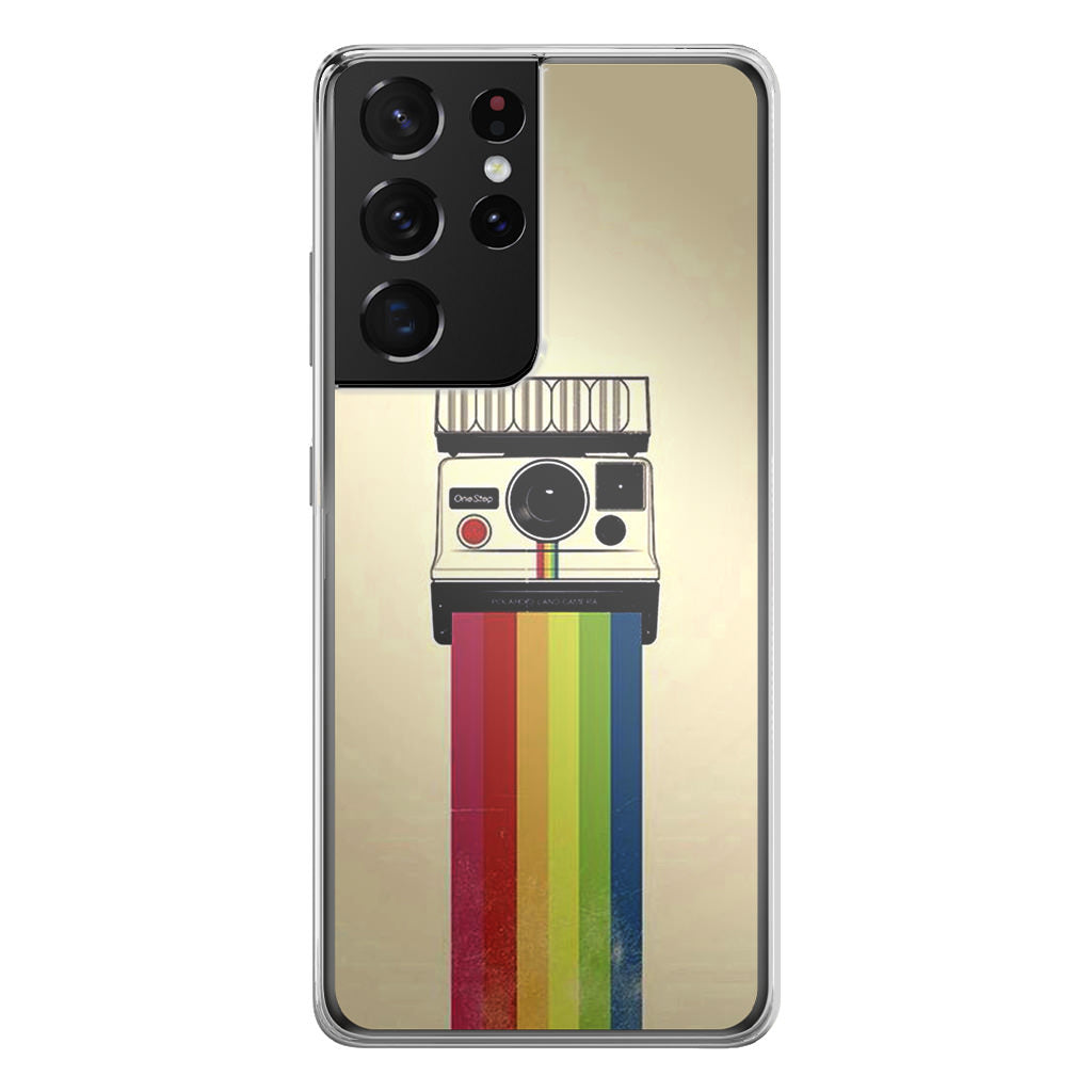 Polaroid Camera Colorful Rainbow Galaxy S21 Ultra Case