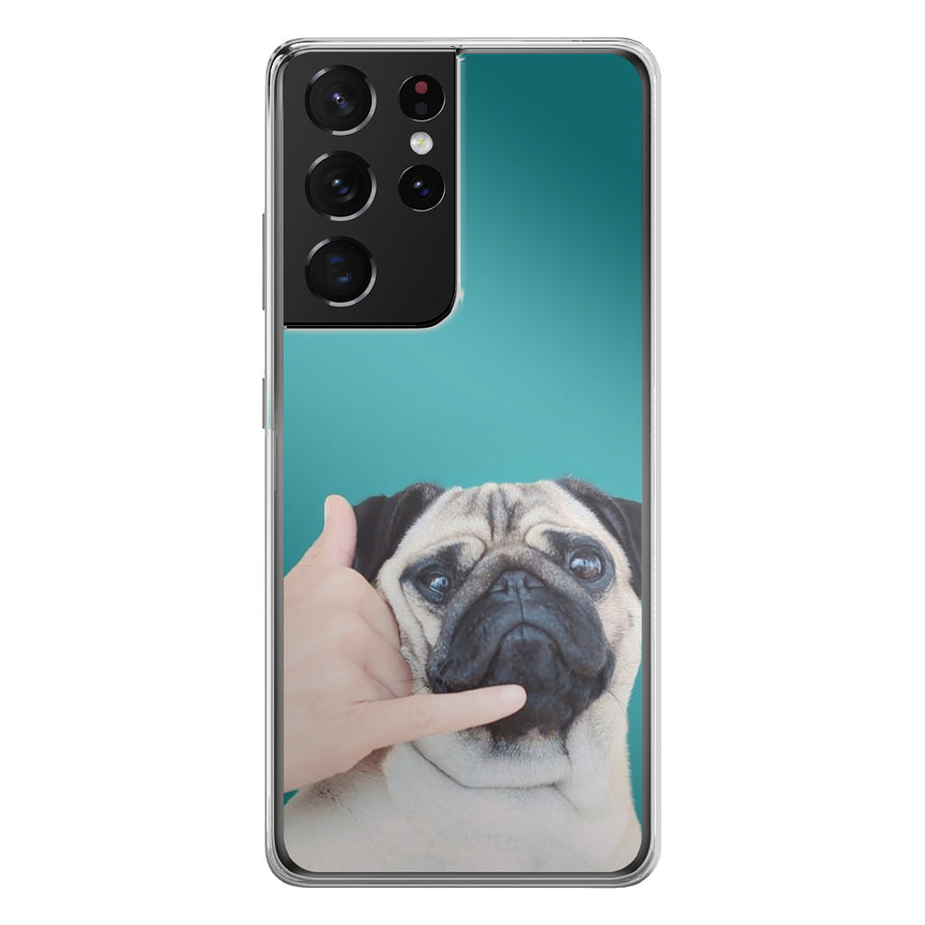 Pug is on the Phone Galaxy S21 Ultra Case