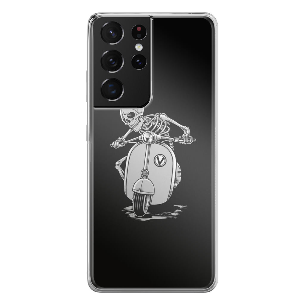 Skeleton Rides Scooter Galaxy S21 Ultra Case