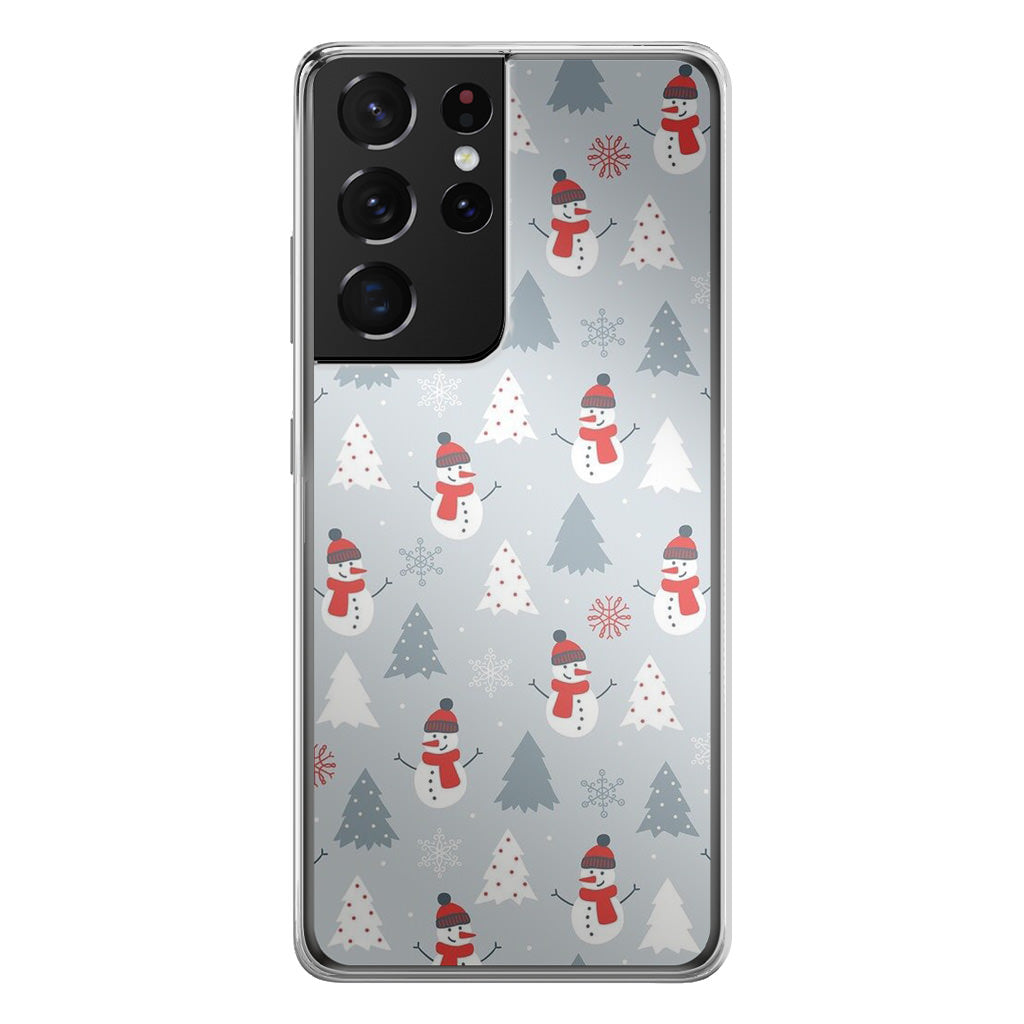 Snowmans Pattern Galaxy S21 Ultra Case