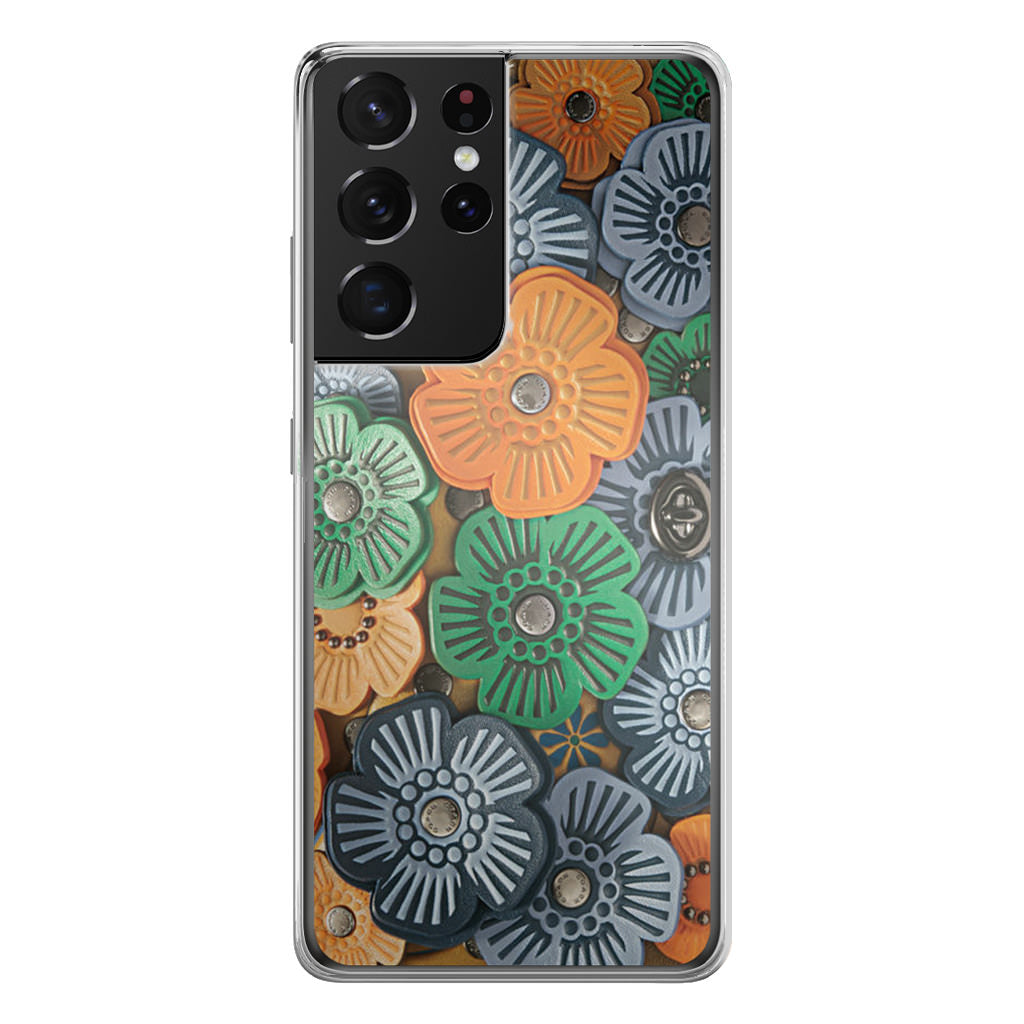 Tea Rose Applique Galaxy S21 Ultra Case