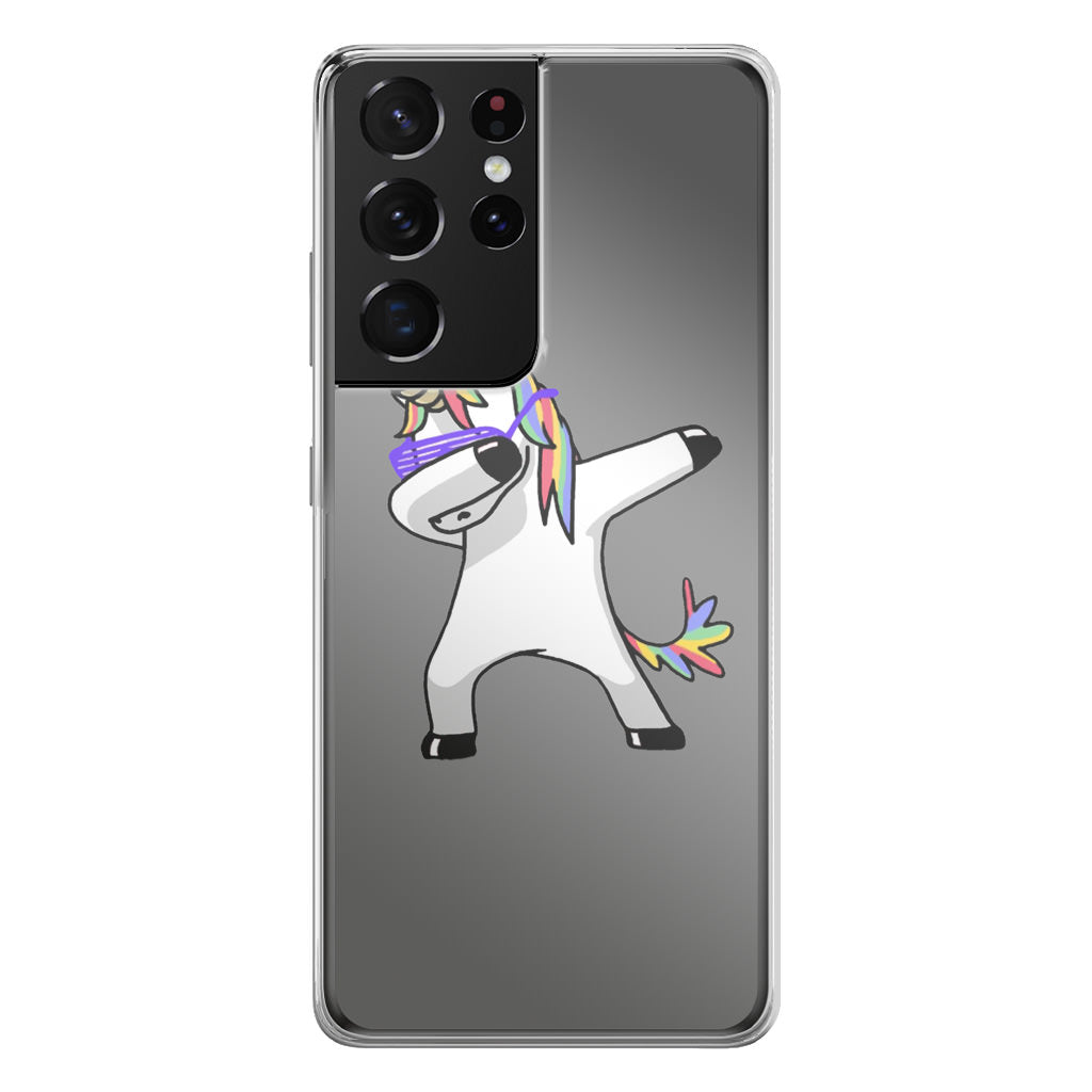 Unicorn Dabbing Grey Galaxy S21 Ultra Case