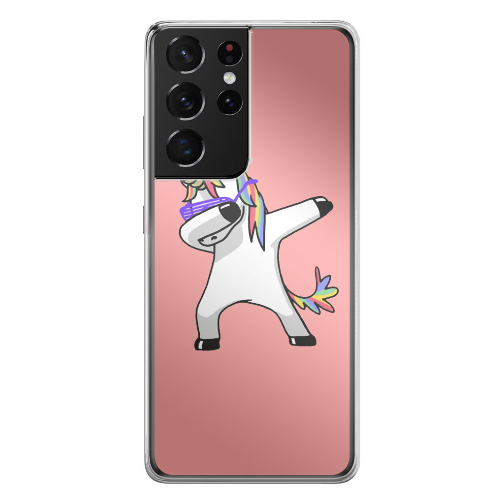 Unicorn Dabbing Pink Galaxy S21 Ultra Case