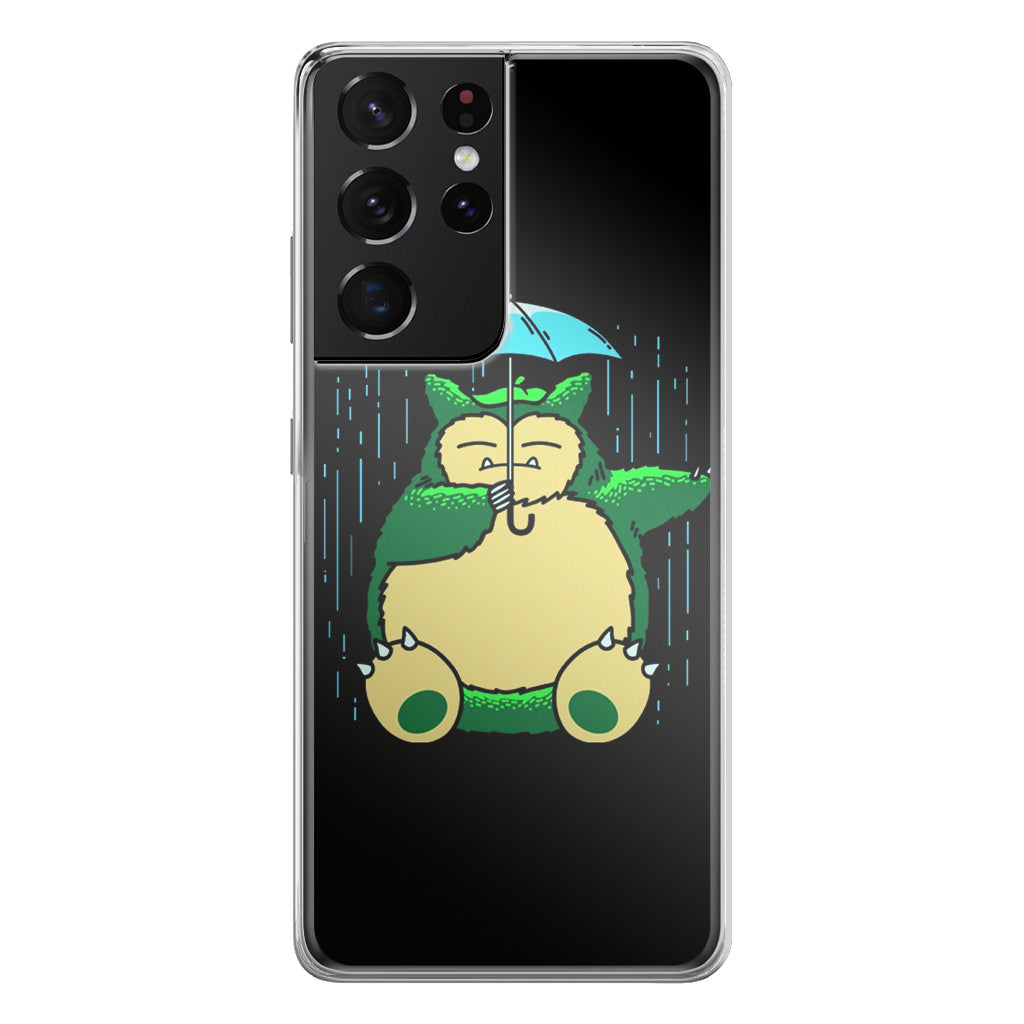 Cute Snorlax Umbrella Galaxy S21 Ultra Case