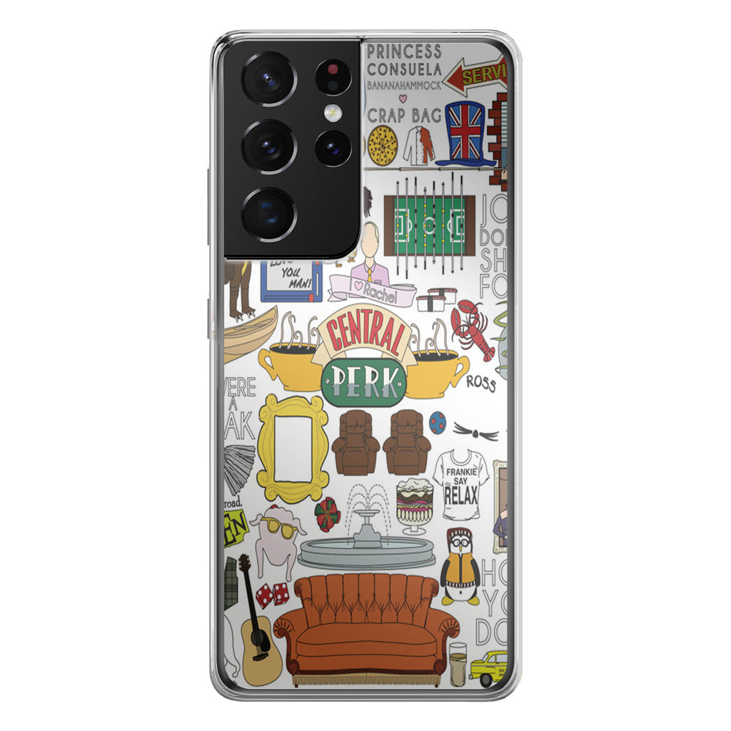 Friends TV Show Central Perk Sticker Galaxy S21 Ultra Case