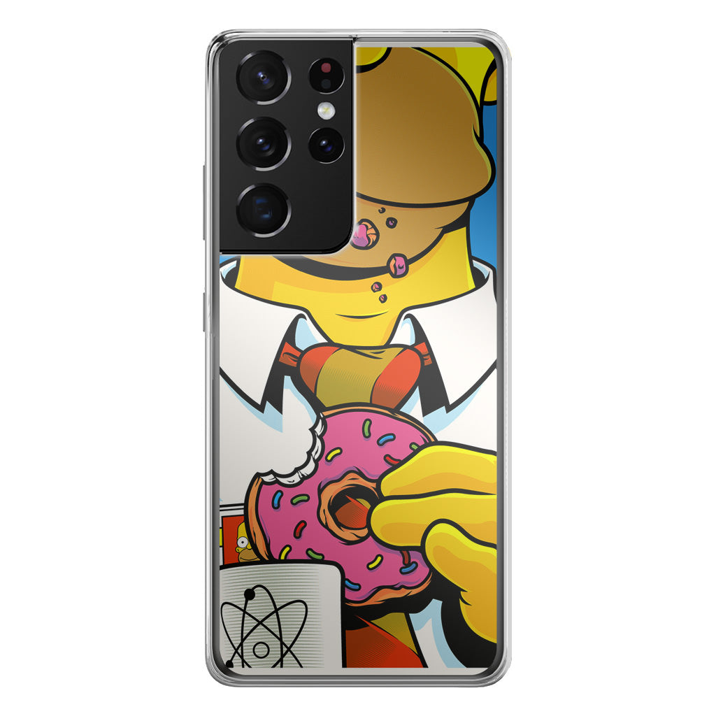 Homer Eats Donut Galaxy S21 Ultra Case