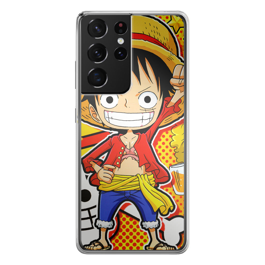One Piece Cute Luffy Galaxy S21 Ultra Case