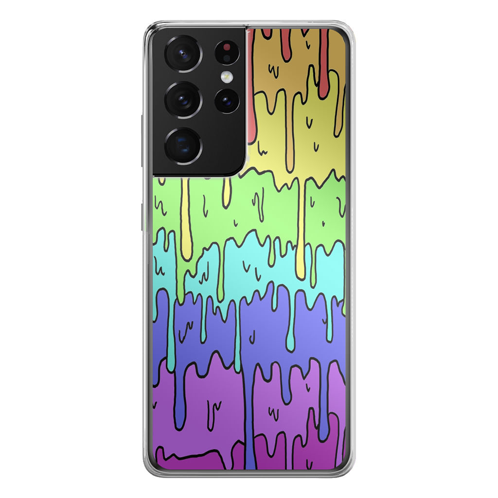Pastel Kawaii Melting Rainbow Galaxy S21 Ultra Case