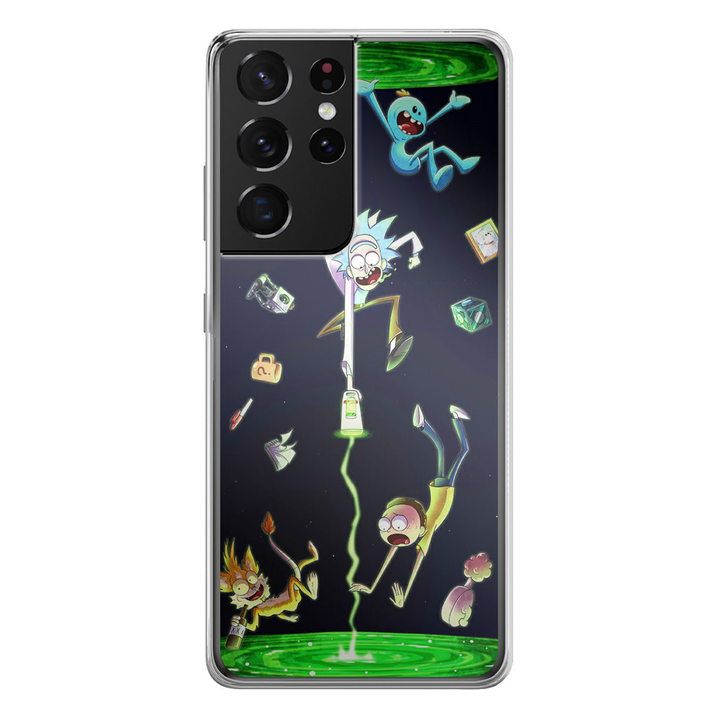 Rick And Morty Portal Fall Galaxy S21 Ultra Case