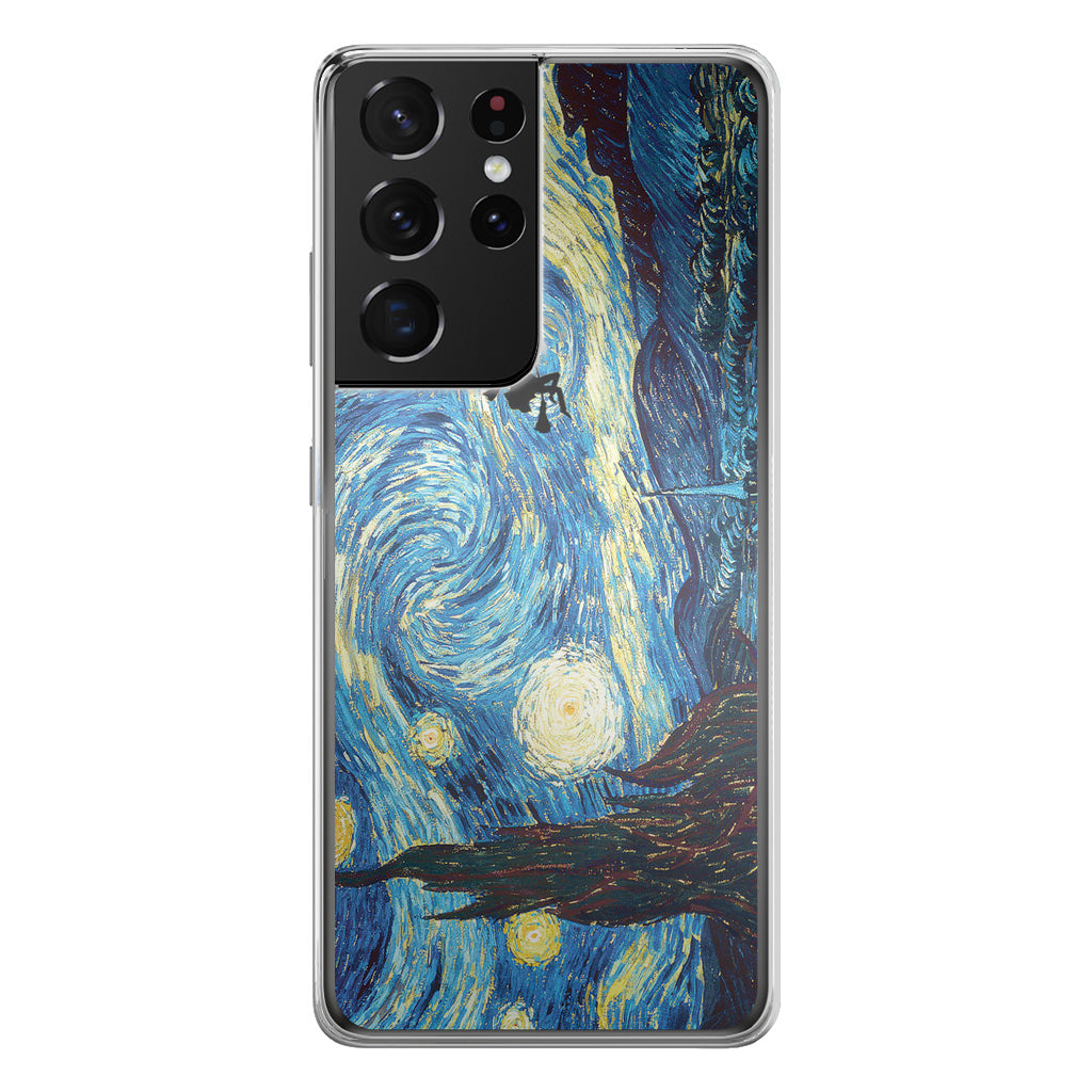 Witch Flying In Van Gogh Starry Night Galaxy S21 Ultra Case