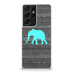 Aztec Elephant Turquoise Galaxy S21 Ultra Case
