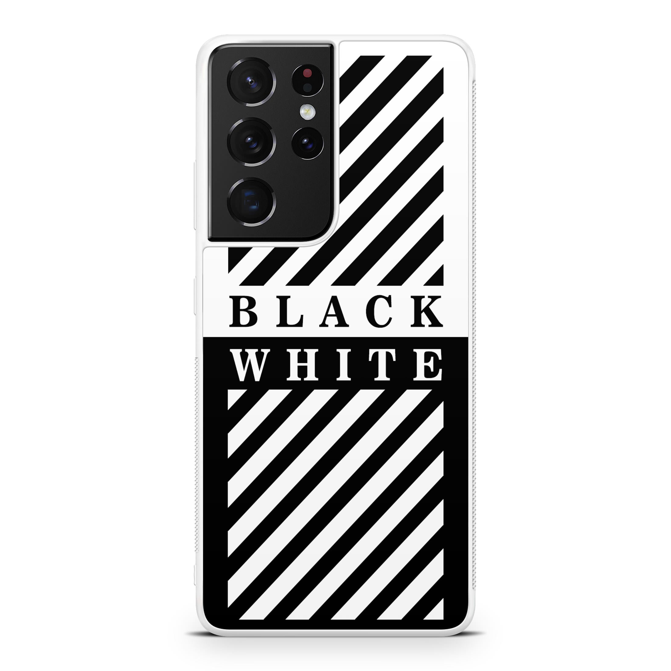 Black White Stripes Galaxy S21 Ultra Case