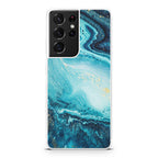 Blue Water Glitter Galaxy S21 Ultra Case