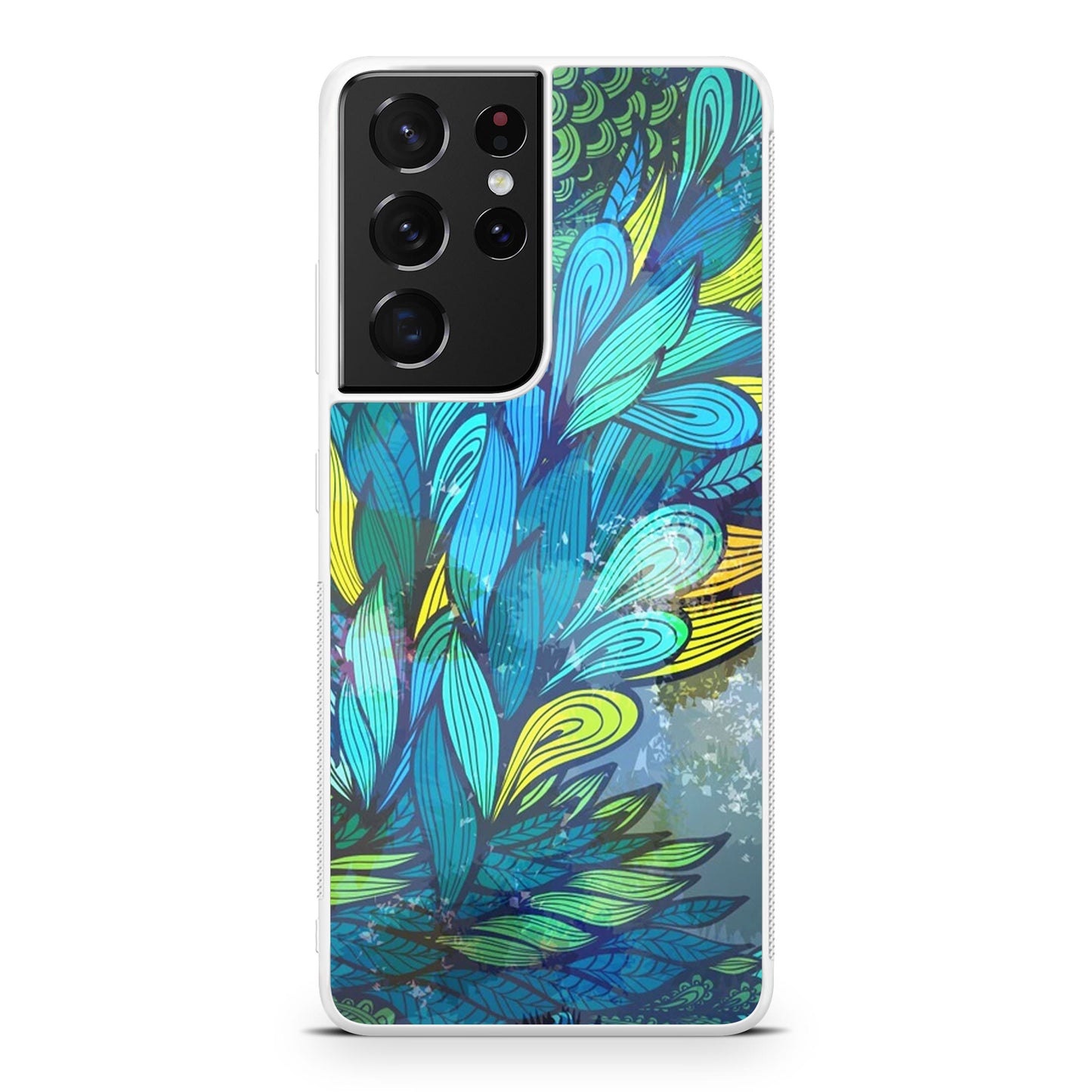 Colorful Art in Blue Galaxy S21 Ultra Case