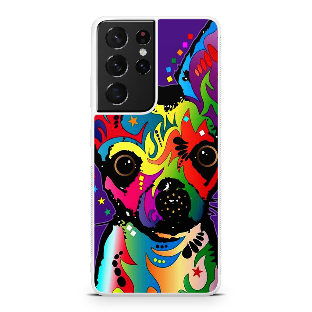Colorful Chihuahua Galaxy S21 Ultra Case