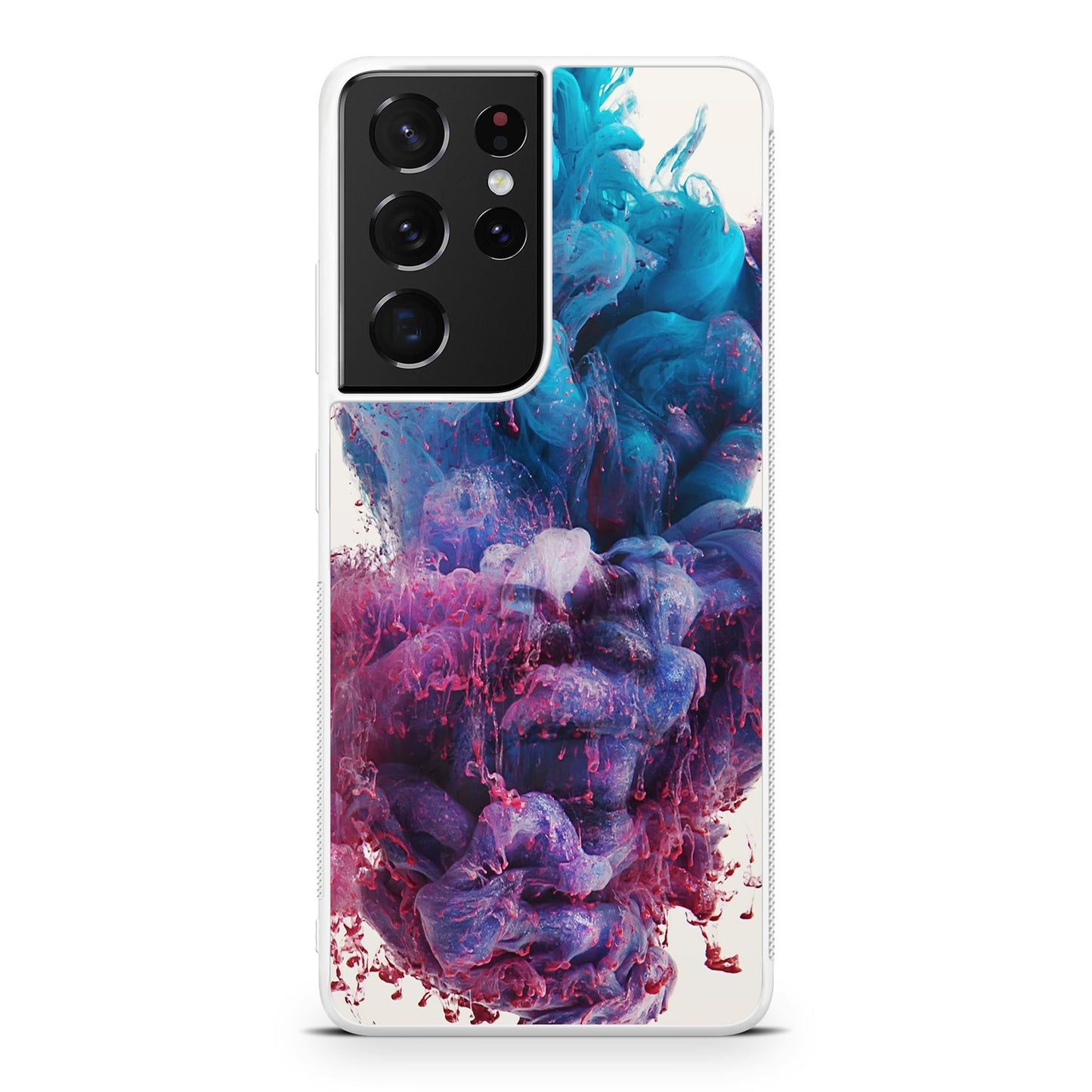 Colorful Dust Art on White Galaxy S21 Ultra Case