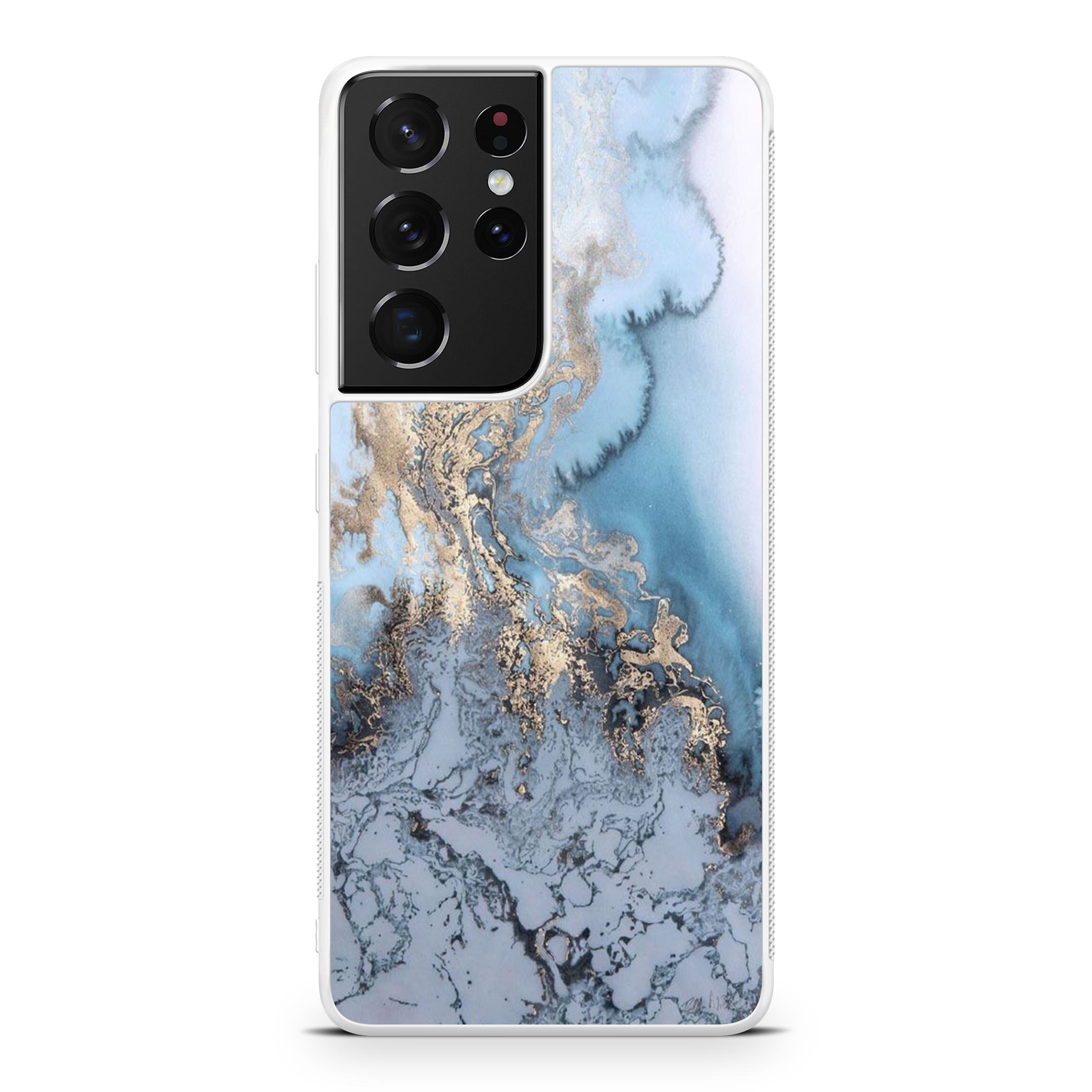 Golden Azure Marble Galaxy S21 Ultra Case