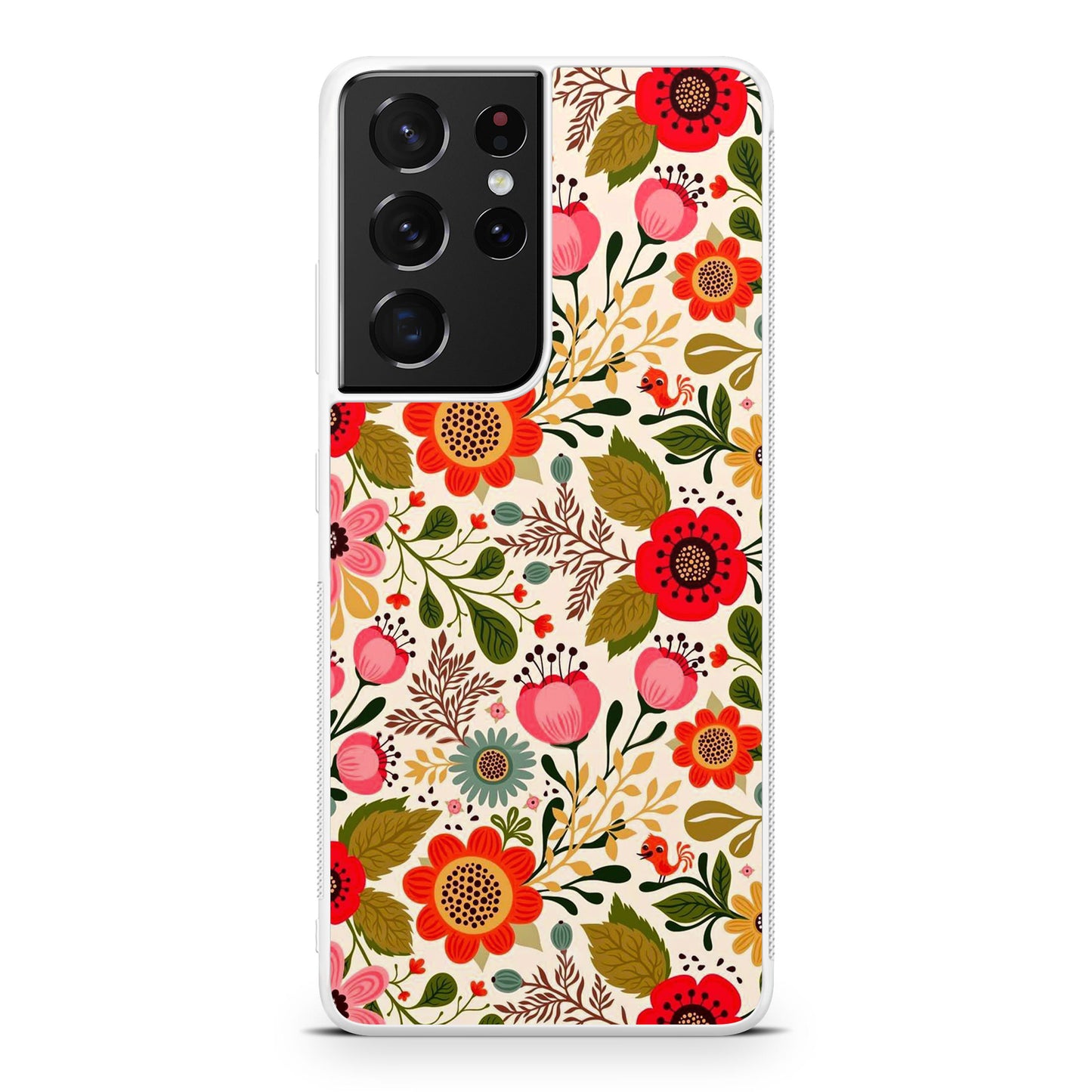 Hello Spring Pattern Galaxy S21 Ultra Case