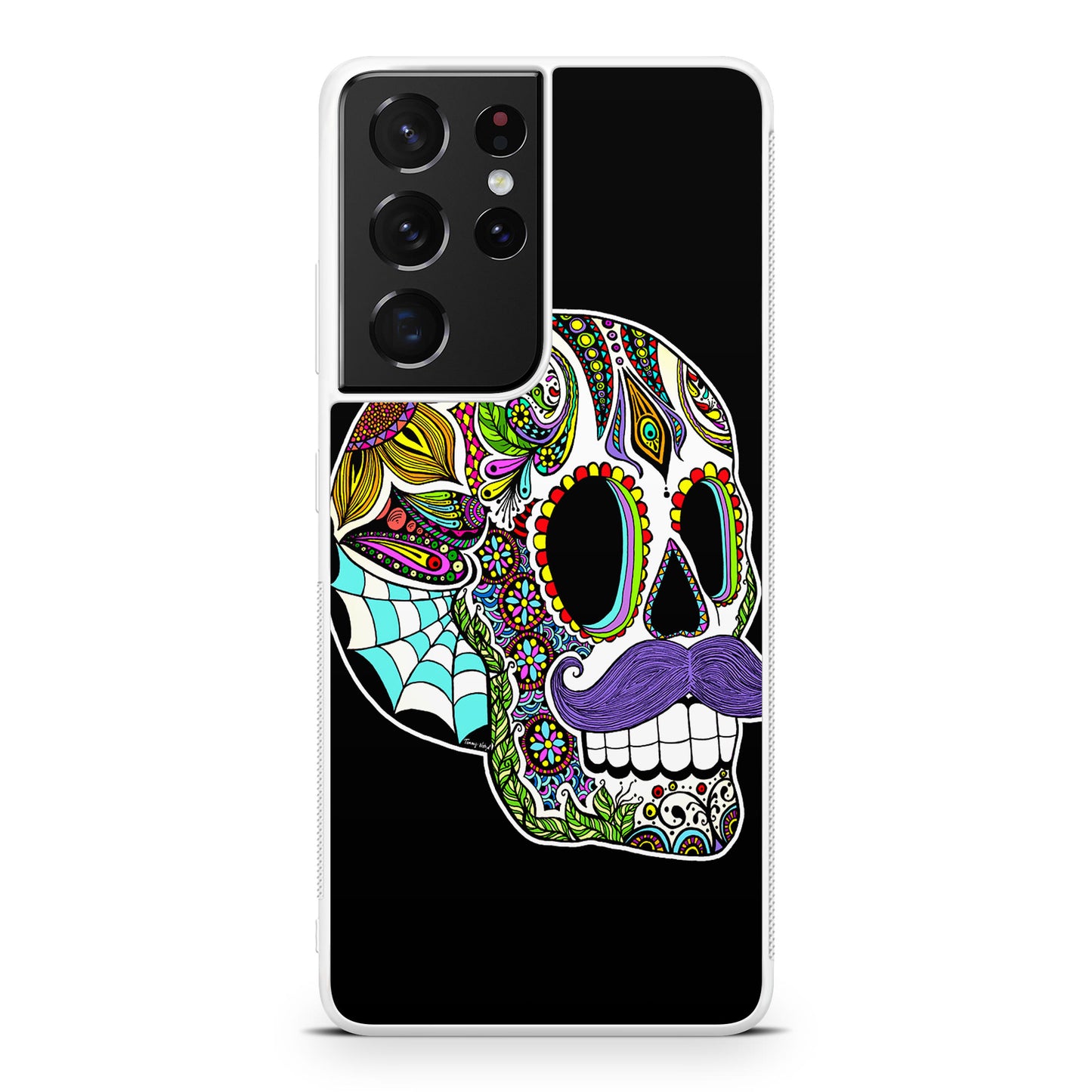 Mustache Sugar Skull Galaxy S21 Ultra Case