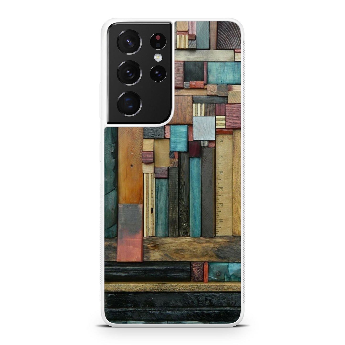 Painted Abstract Wood Sculptures Galaxy S21 Ultra Case