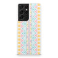 Peach Aztec Pattern Galaxy S21 Ultra Case