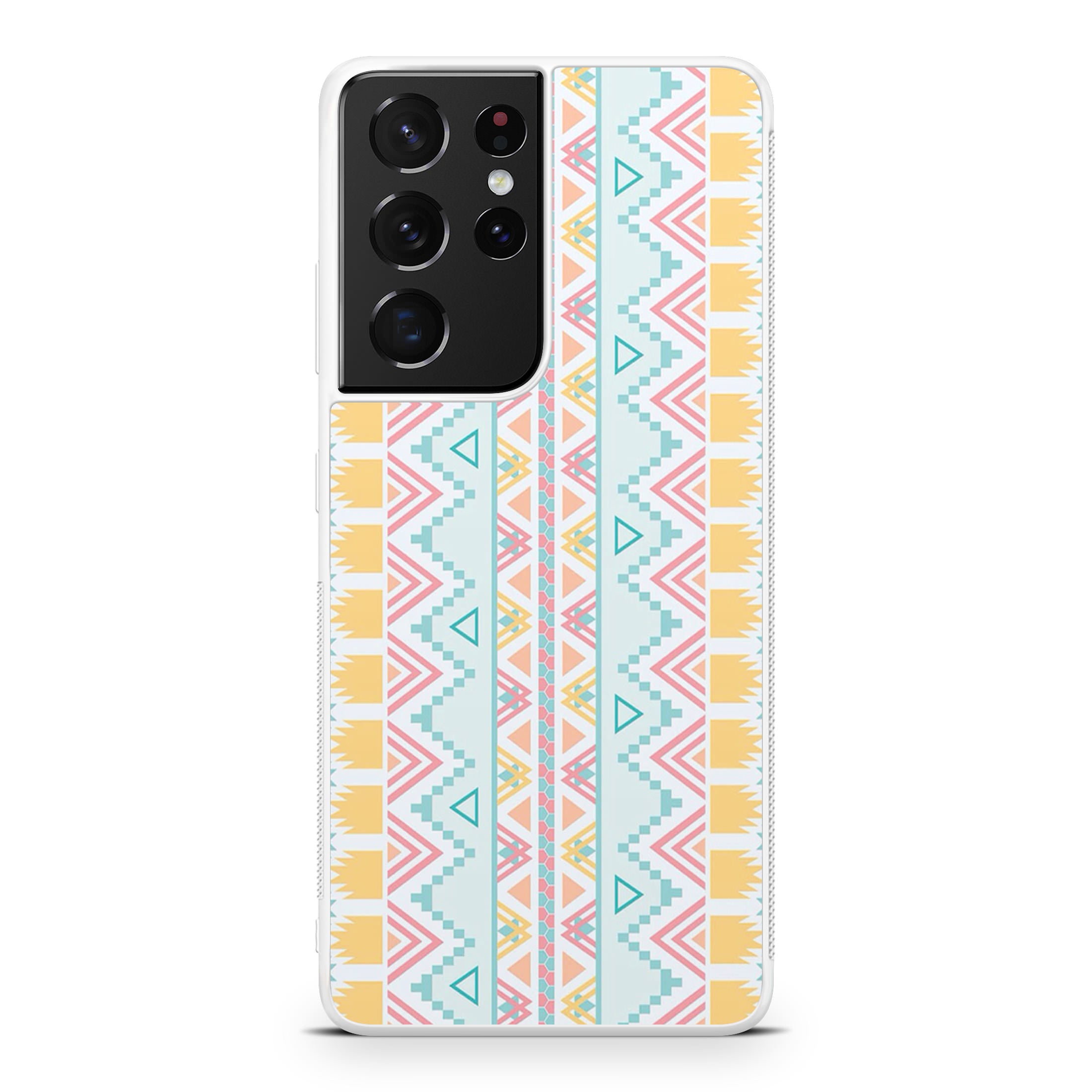 Peach Aztec Pattern Galaxy S21 Ultra Case