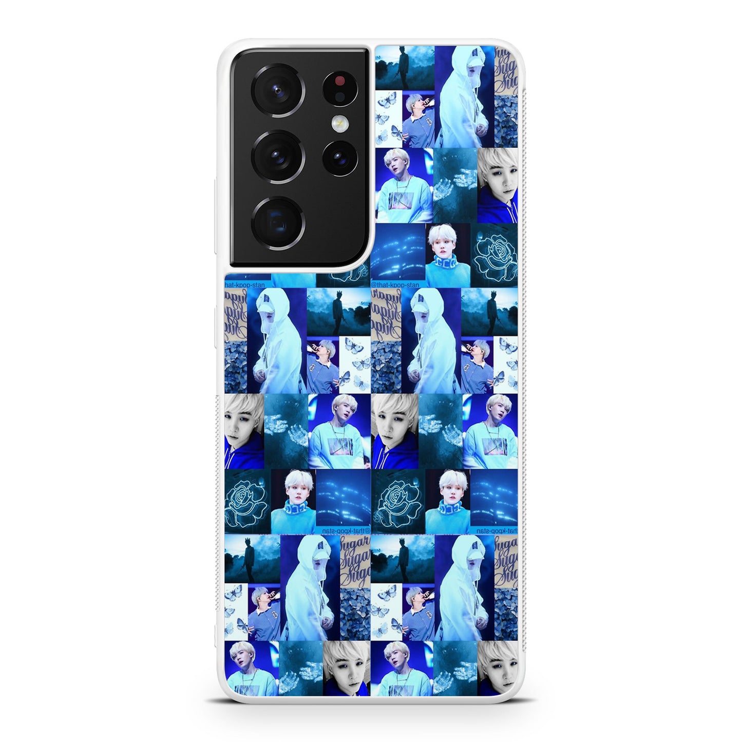 BTS Suga Blue Aesthetic Collage Galaxy S21 Ultra Case