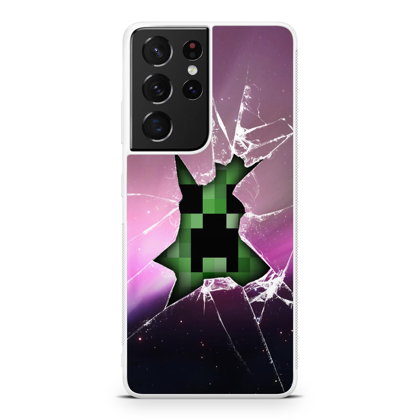 Creeper Glass Broken Violet Galaxy S21 Ultra Case
