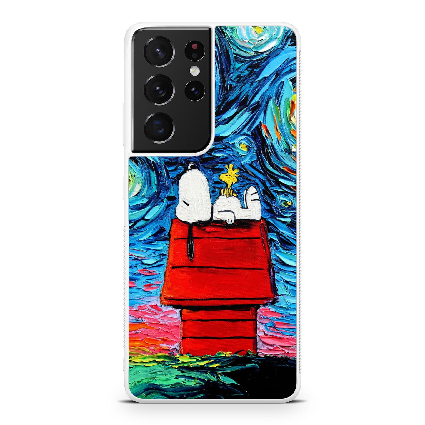 Dog Lying Under Starry Night Van Gogh Galaxy S21 Ultra Case