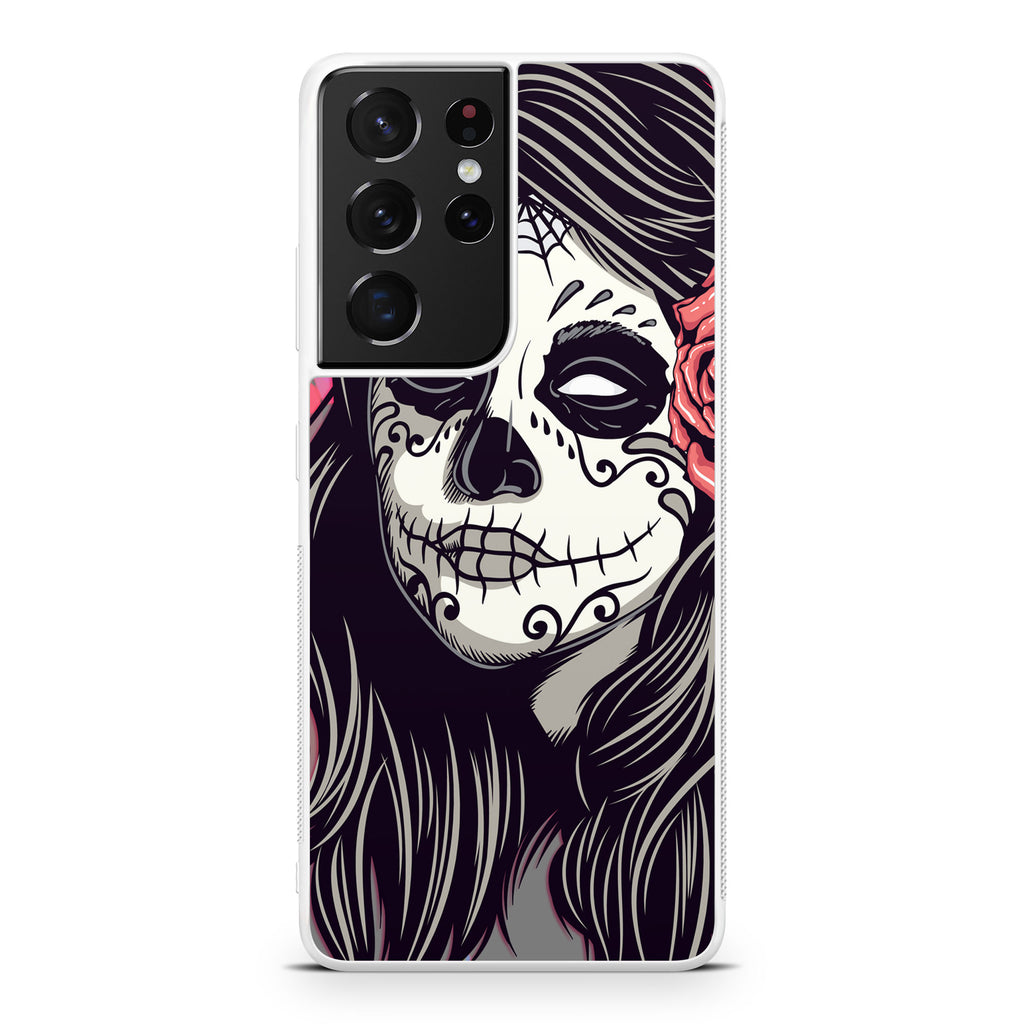 Girl Skull Flower Galaxy S21 Ultra Case