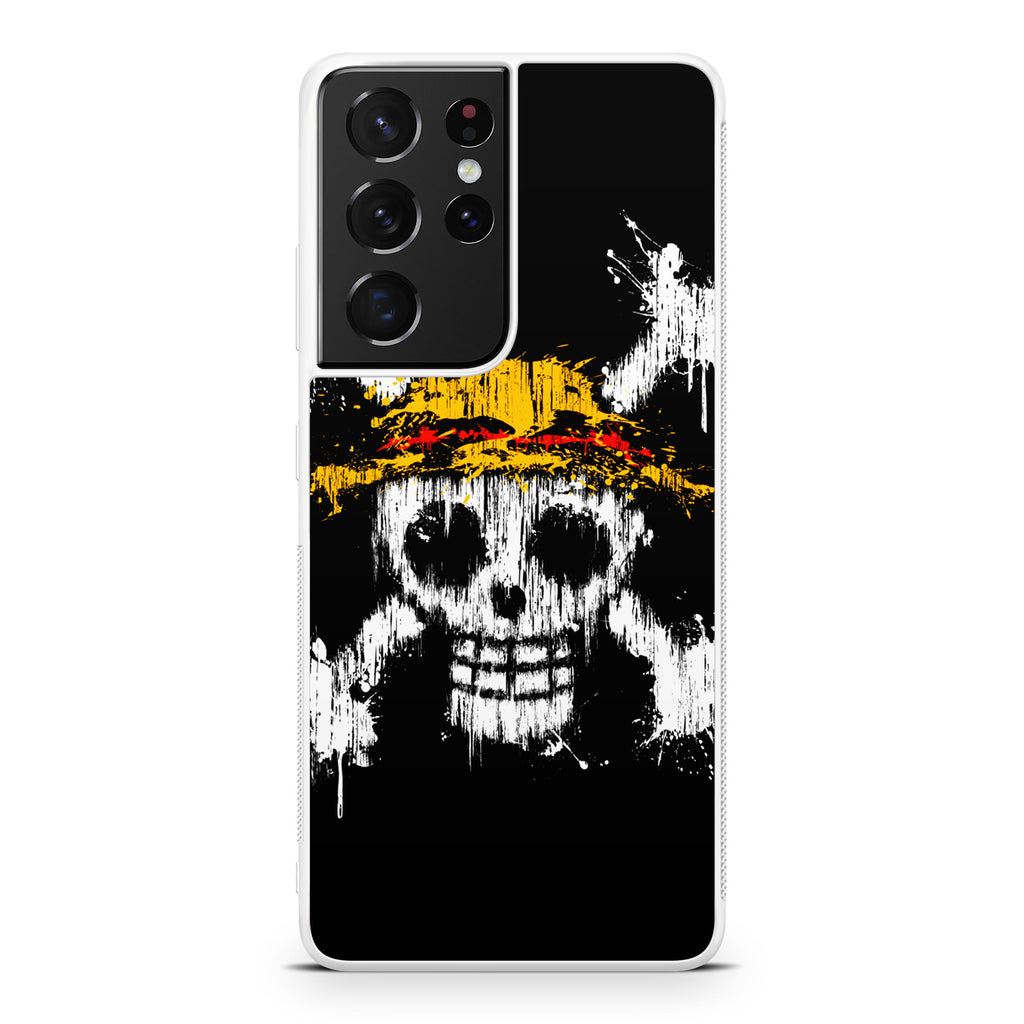 Straw Hat Pirate Logo Paint Galaxy S21 Ultra Case