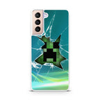 Creeper Glass Broken Green Galaxy S21 / S21 Plus / S21 FE 5G Case