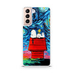 Dog Lying Under Starry Night Van Gogh Galaxy S21 / S21 Plus / S21 FE 5G Case