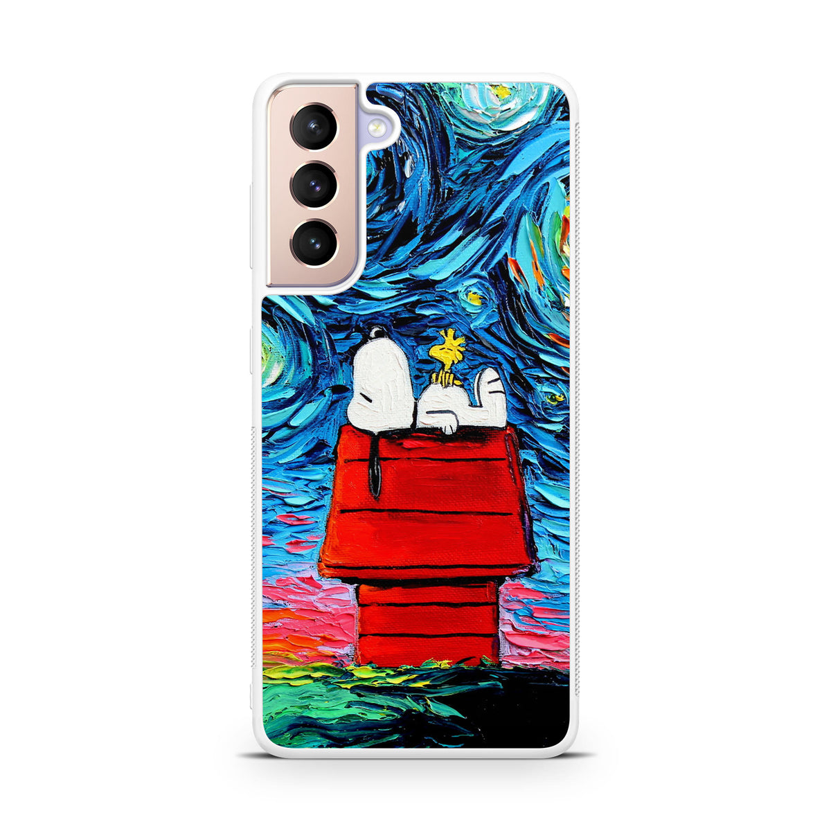 Dog Lying Under Starry Night Van Gogh Galaxy S21 / S21 Plus / S21 FE 5G Case