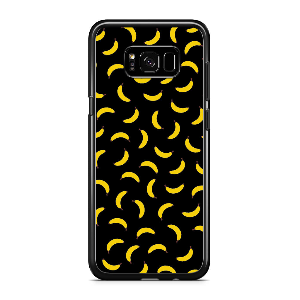 Bananas Fruit Pattern Black Galaxy S8 Plus Case