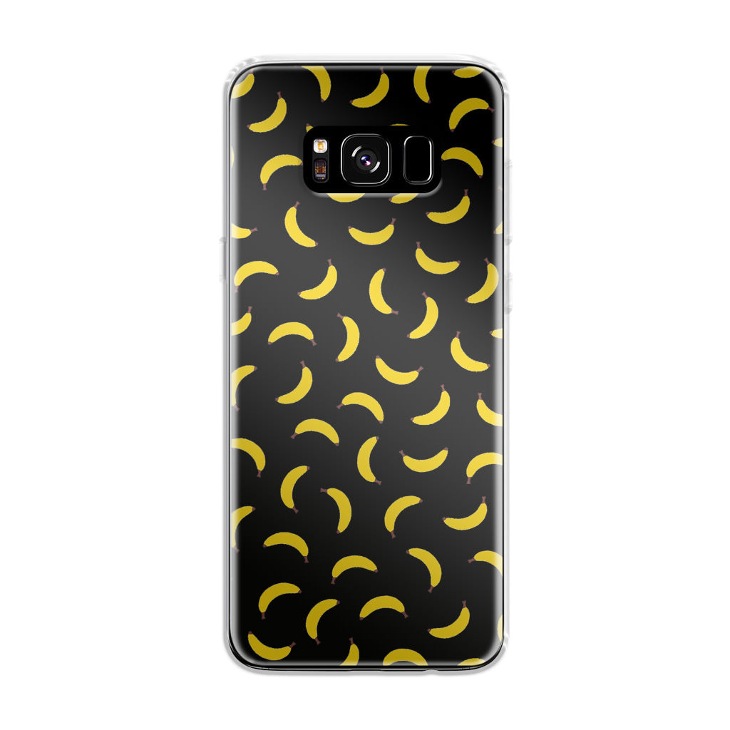 Bananas Fruit Pattern Black Galaxy S8 Plus Case