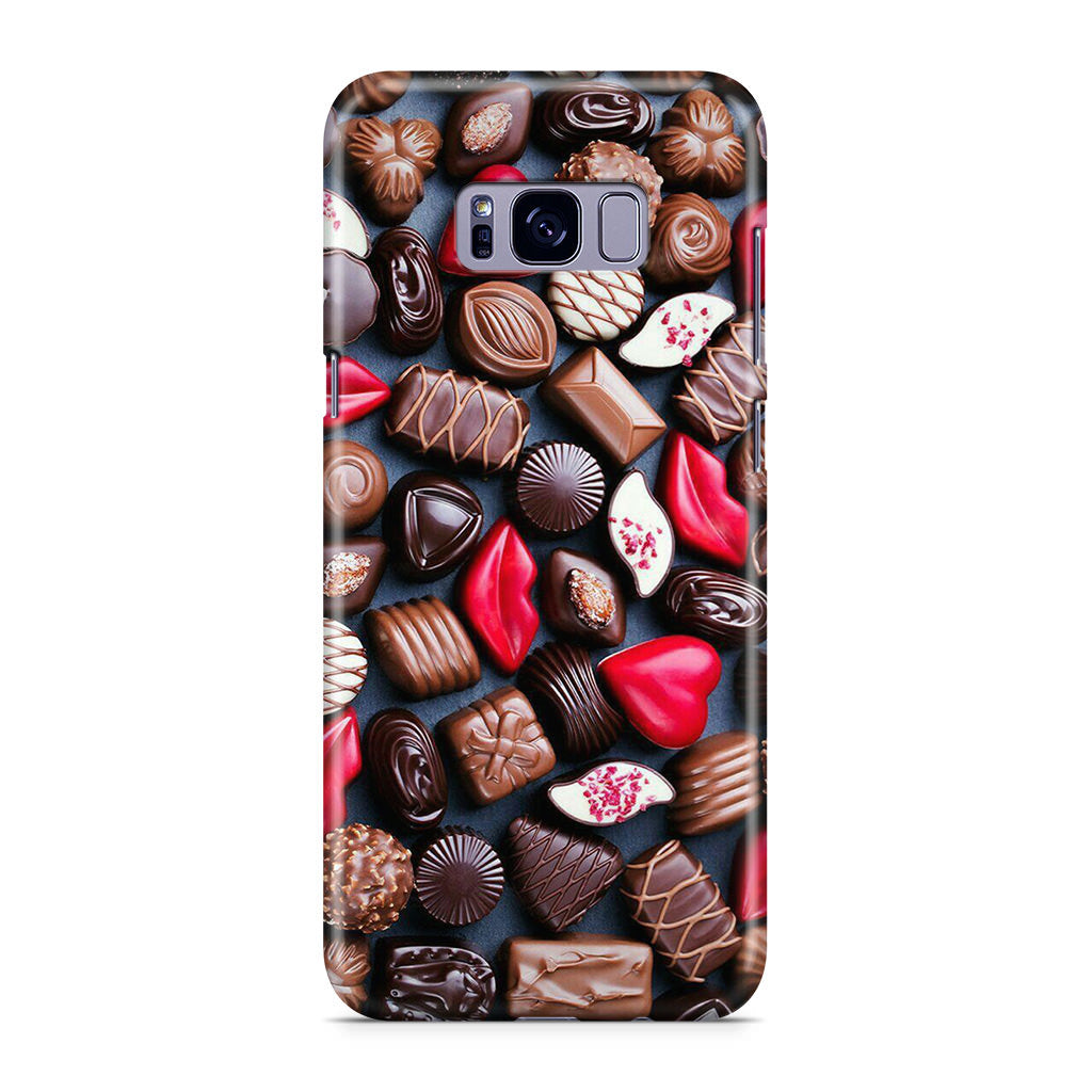 I Love Choco Pattern Galaxy S8 Case