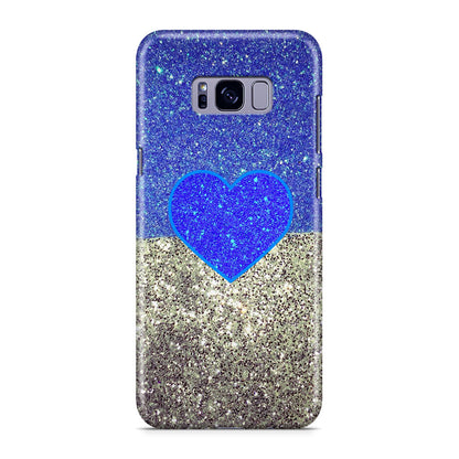 Love Glitter Blue and Grey Galaxy S8 Case