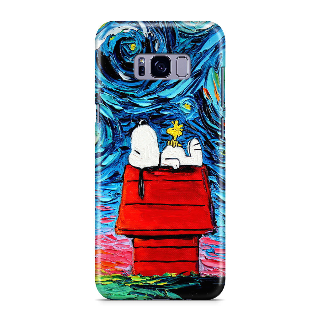 Dog Lying Under Starry Night Van Gogh Galaxy S8 Plus Case