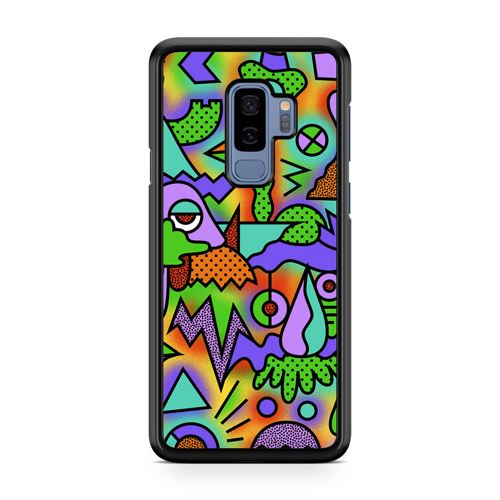 Abstract Colorful Doodle Art Galaxy S9 Plus Case