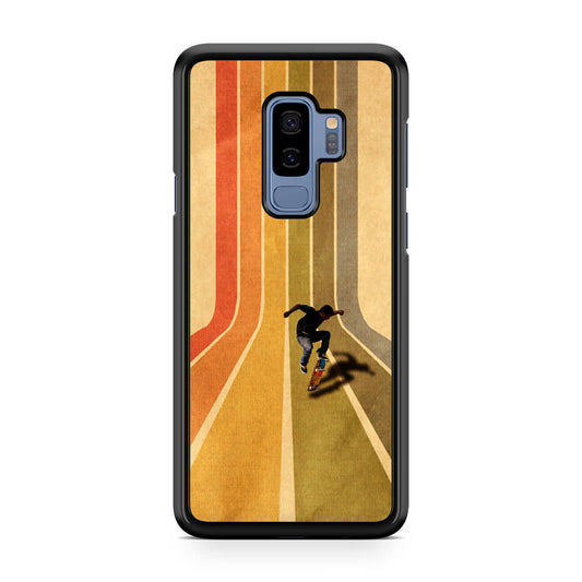 Vintage Skateboard On Colorful Stipe Galaxy S9 Plus Case